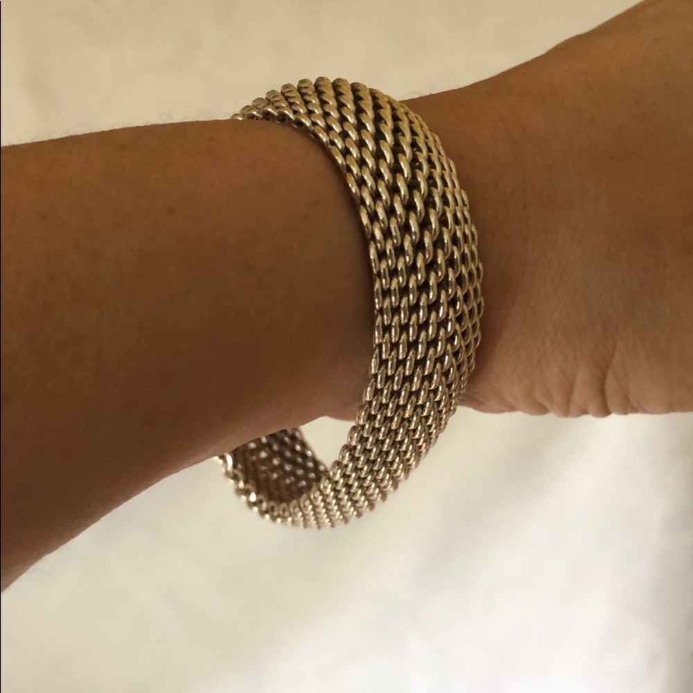 Tiffany & Co. Silver Somerset mesh bracelet🎊
